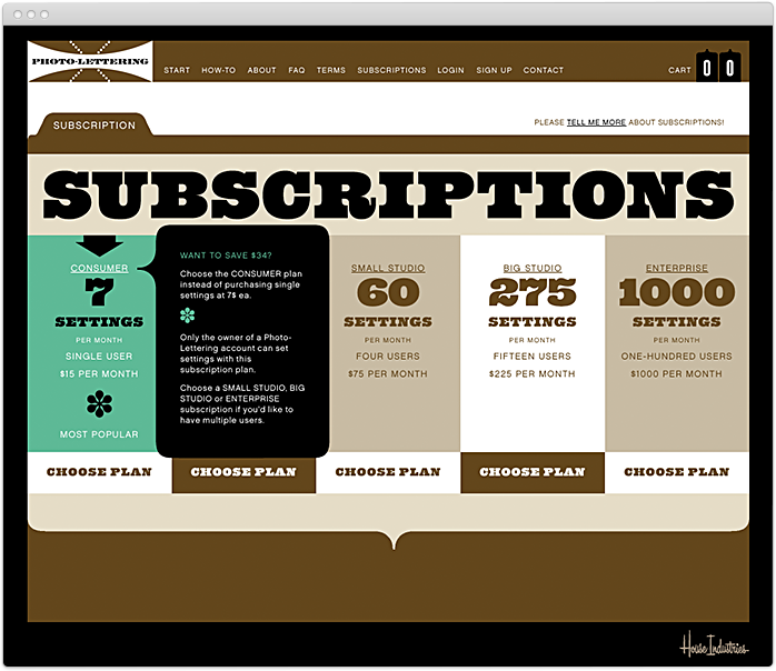 Photo-Lettering Subscription Plans